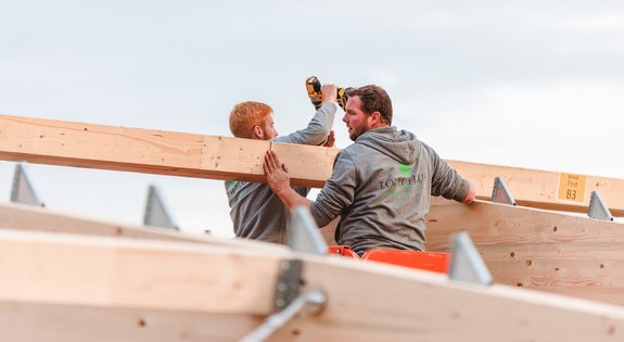 Firstbalken setzen BV Bioturm